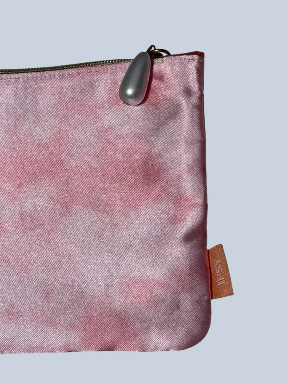 Ipsy Pink Satin Zip Pouch NWT
